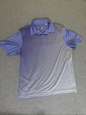 Cutter & Buck Men's L Purple Gradient Performance Polo Golf Shirt